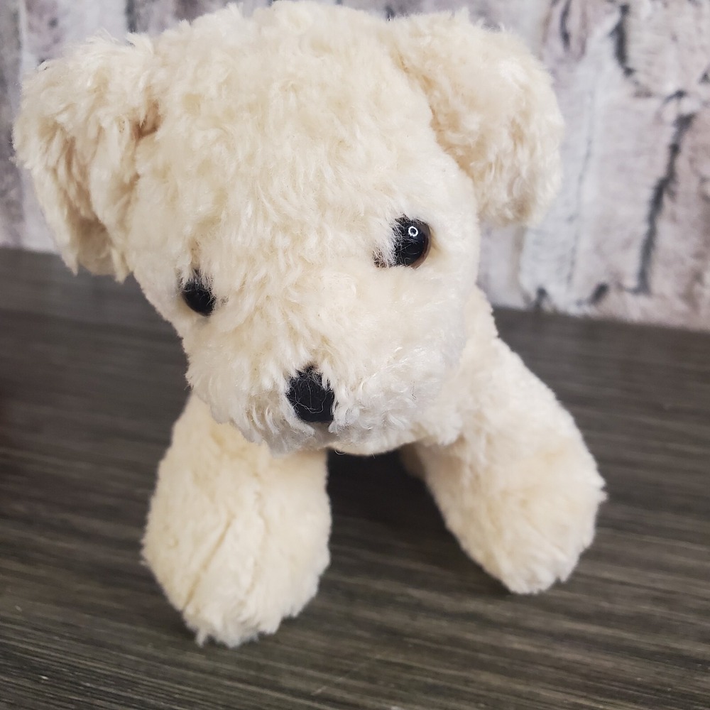 Joyfillβ Mini Cream Colored Goldendoodle Sitting Plush Puppy Dog Textured Fur